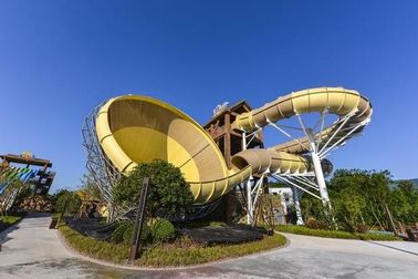 水公園のための大人のガラス繊維水スライド16mの高さ4人/時間42*60mの床面積