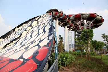 水公園のための大人のガラス繊維水スライドの電流を通された炭素鋼フレームのキング・コブラ スライド