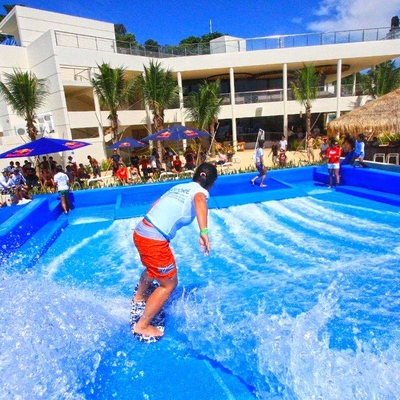 魅力の Flowrider 水乗車、防水単一のライダーの波のスキッド板