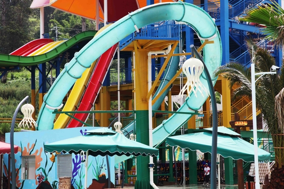 ExcitingSlideの水公園のガラス繊維水スライド、プラットホームの高さ16m