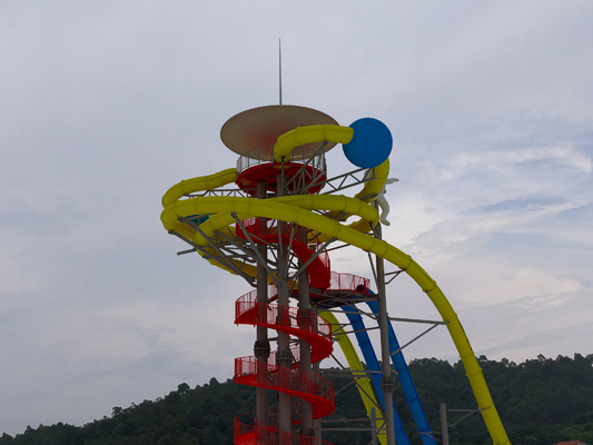 地球大気圏外のガラス繊維水スライド/公園開いた螺線形水スライド新式の水スライド