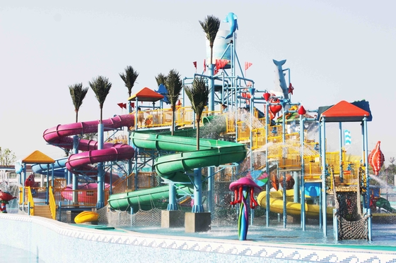 家族の楽しみのための水スライドが付いているGaintのガラス繊維水家の水公園のゲーム
