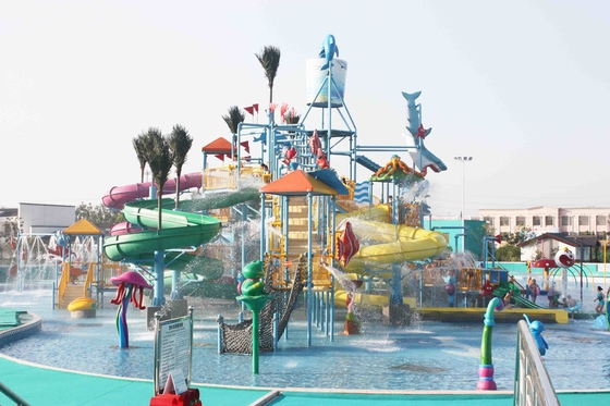 家族の楽しみのための水スライドが付いているGaintのガラス繊維水家の水公園のゲーム