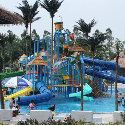 親子供の主題の遊園地のための大きい水の運動場のガラス繊維水家