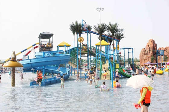 夏のテーマ パークのための屋外の水の運動場公園のゲームのガラス繊維水スライド