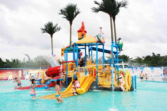 スライド、SGSが付いているCommerialの子供の水公園の運動場装置は水公園装置の製造者を監査しました