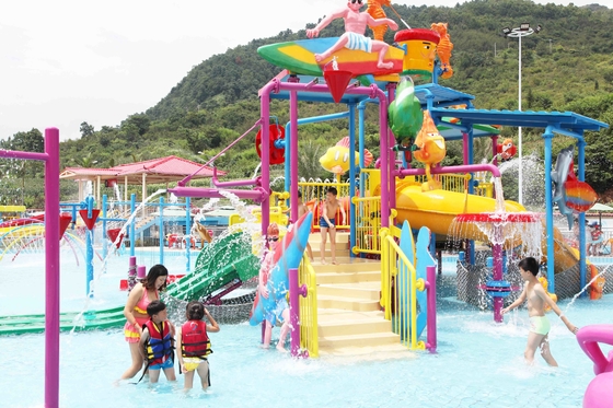カスタマイズされた屋内/屋外の水公園装置は家族の相互作用のための水家をからかいます