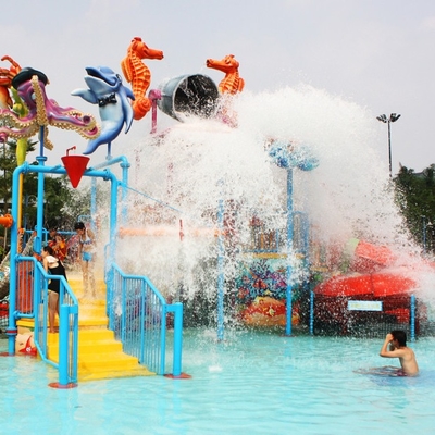 水公園装置、50 人のライダーのための子供の水運動場 17.5 * 11 * 7m