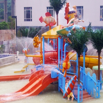 水公園装置、50 人のライダーのための子供の水運動場 17.5 * 11 * 7m