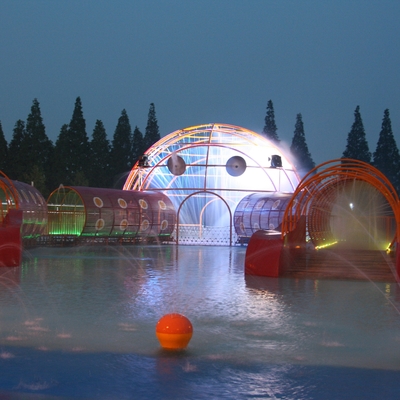 ポリ塩化ビニールのスプレー公園は0.3~0.6mの水深の運動場装置を構成します