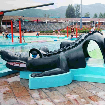 子供のためのガラス繊維水公園装置の漫画のワニのスライドは/水スライドをカスタマイズしました