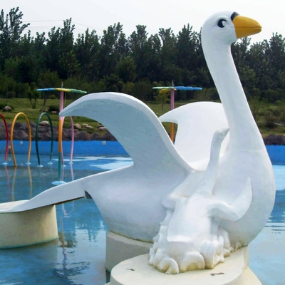子供の小さい漫画の白鳥のガラス繊維水プールは水公園/プールのために滑ります