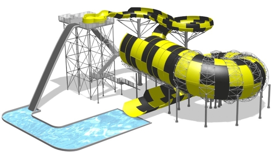 冒険の娯楽waterpark/ガラス繊維水スライドのための商業アナコンダ水スライド