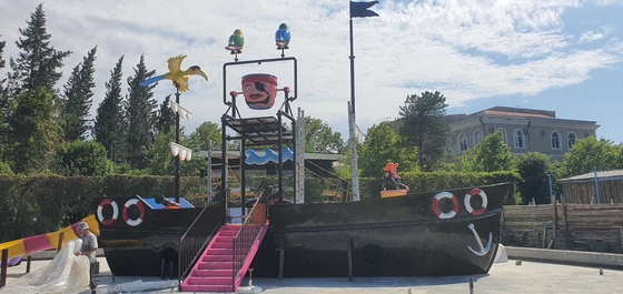 オーダーメイド ファイバーグラス ビゾン ボート 水上公園 スライドパーク 設備