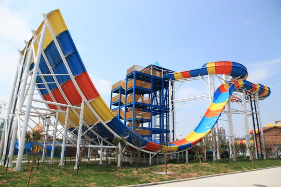 ブーメランのガラス繊維水スライドのAshland巨大な/DSMの樹脂、18.75mのプラットホームの高さ