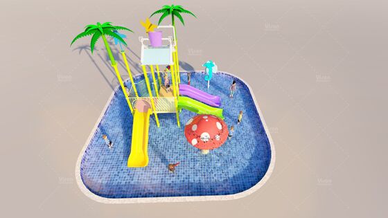 10年以上の耐用年数を持つ6.3m x 6.3m x 4.5mサイズのオーシャンスタイルのウォータープレイグラウンド、ウォーターファンパーク向け