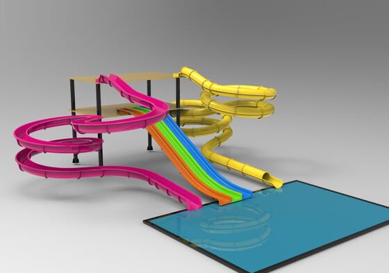 ウォーターパーク用の多レーンカスタマイズドスピラル水滑り台 - SGS監査済みメーカー