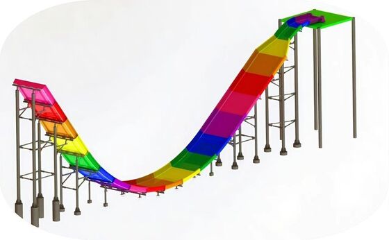スリルを求める人のための、U字型ウォータースライダー、90度垂直落下壁、12mプラットフォーム高、2人用ボート